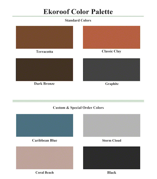 Ekoroof Available Color Palette